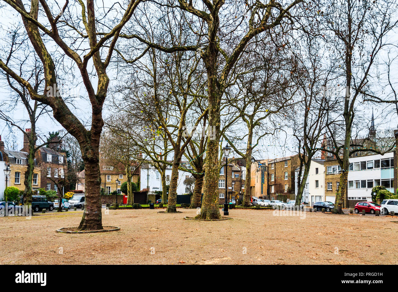 Pond Square, Highgate, London, UK on a December afternoon Stock Photo