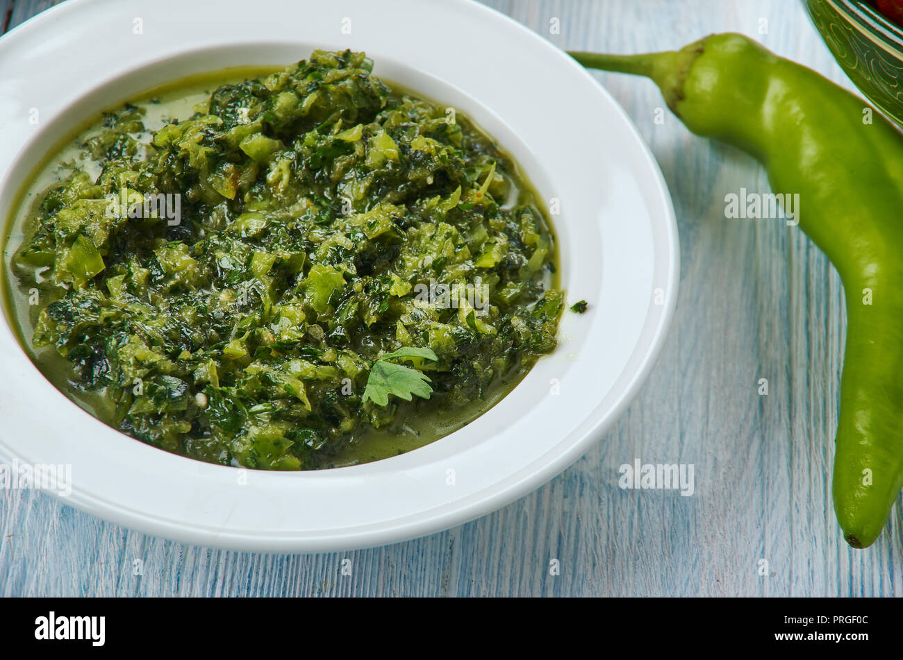 Coriander Chutney, Spicy green coriander dip, Hyderabadi cuisine, Asia