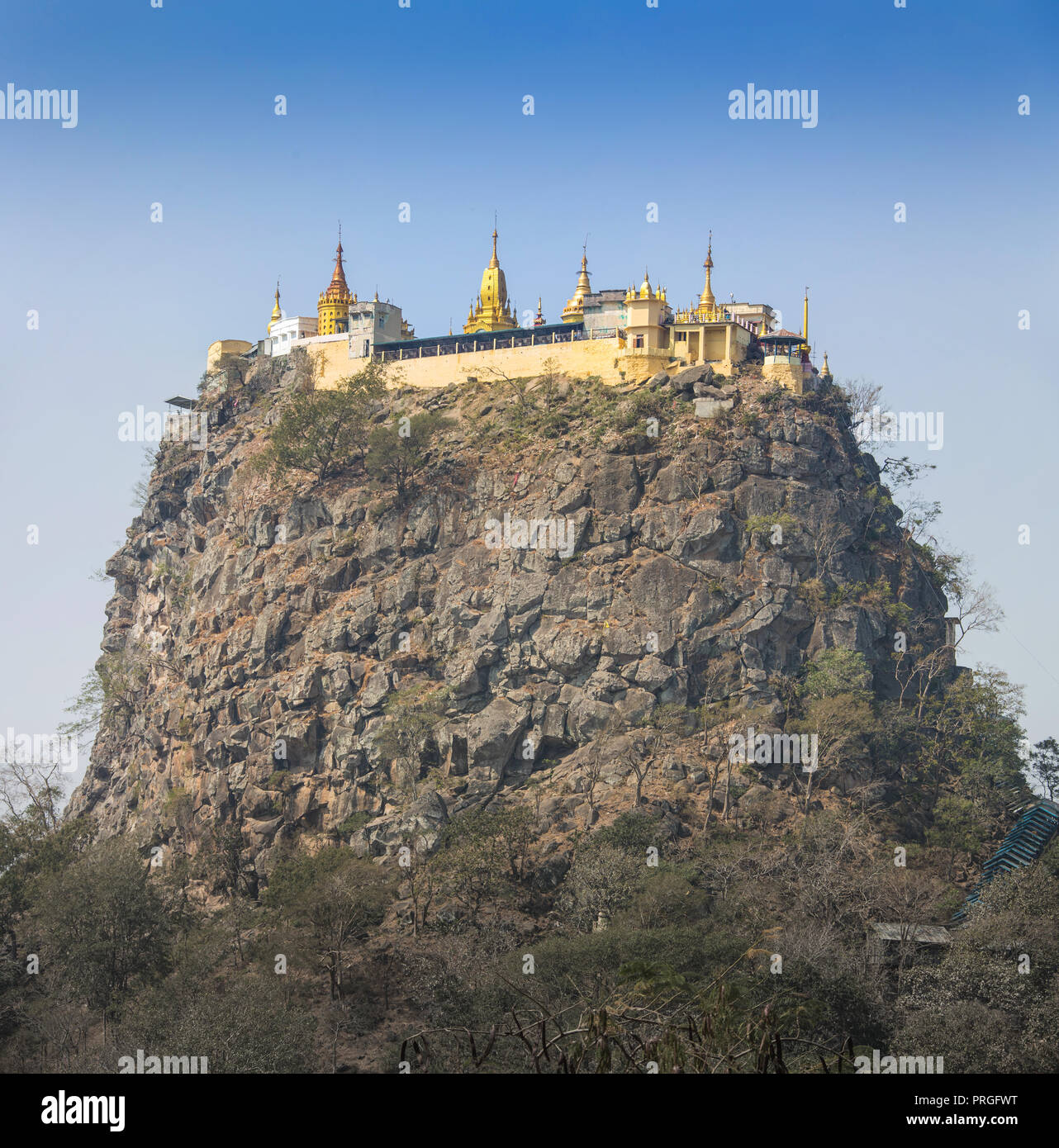 Sigiriya Lion Rock fortress and landscape in Sri Lanka Stock Photo