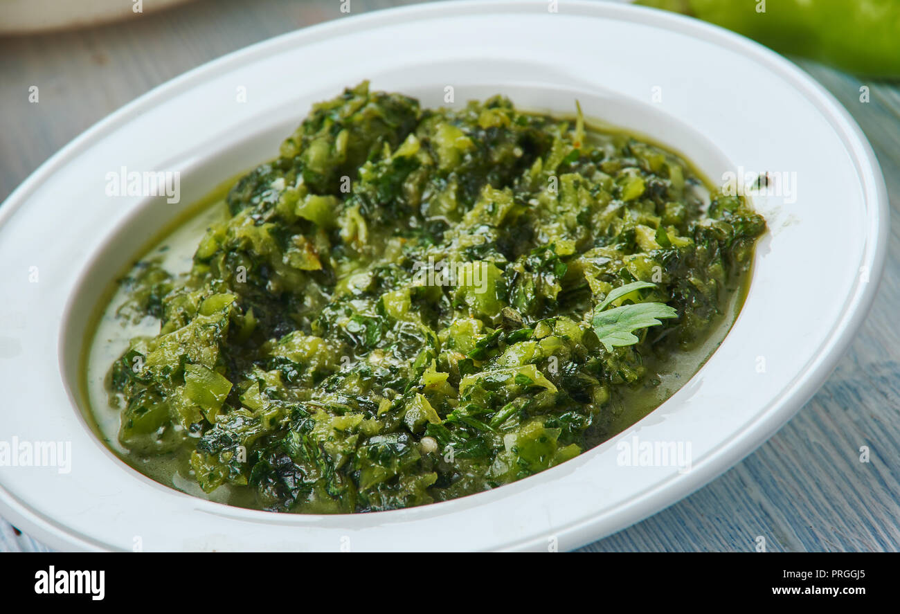 Coriander Chutney, Spicy green coriander dip, Hyderabadi cuisine, Asia