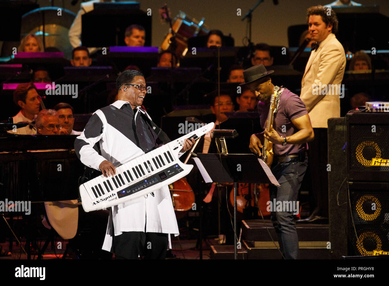 Los Angeles, CA, USA. 30th Sep, 2018. Pianist Herbie Hancock and bass