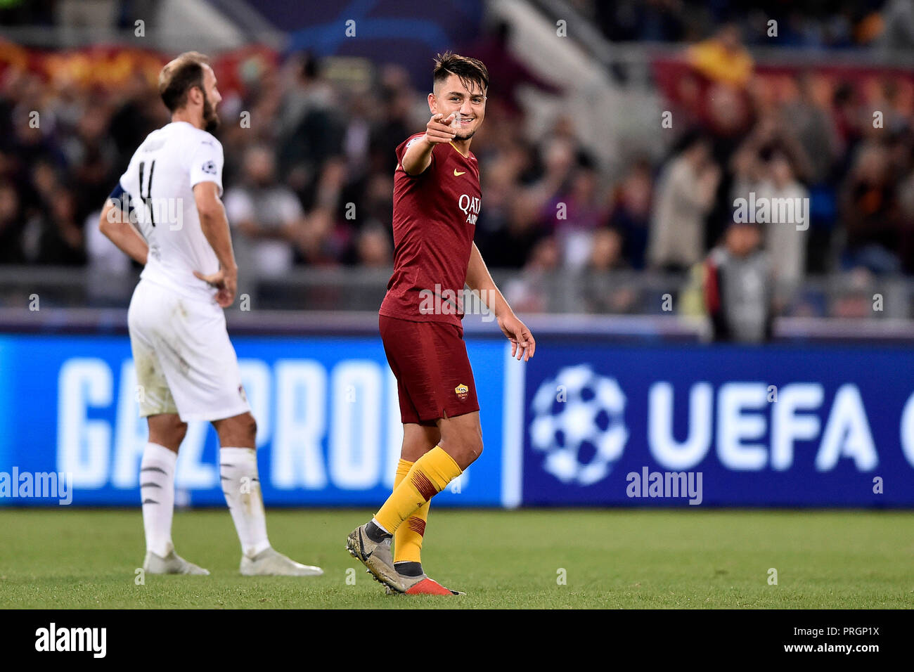 Cengiz Roma Cengiz Under of AS Roma celebrates scoring third goal during the UEFA ...