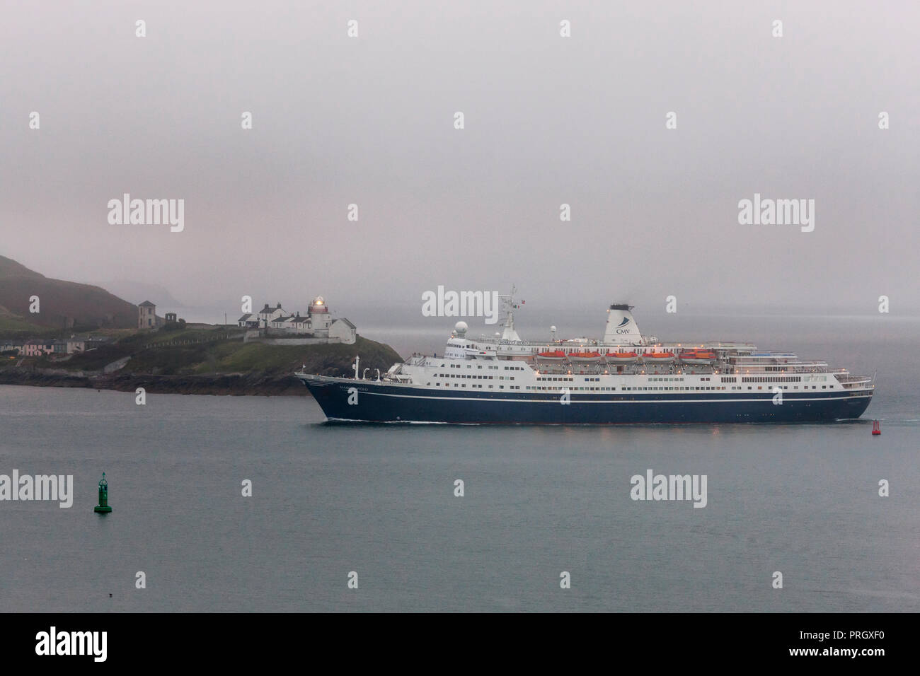 Roches Point Cork Ireland 03rd October 2018 Cruise Ship Marco Polo Passing The Roches Point Lighthose