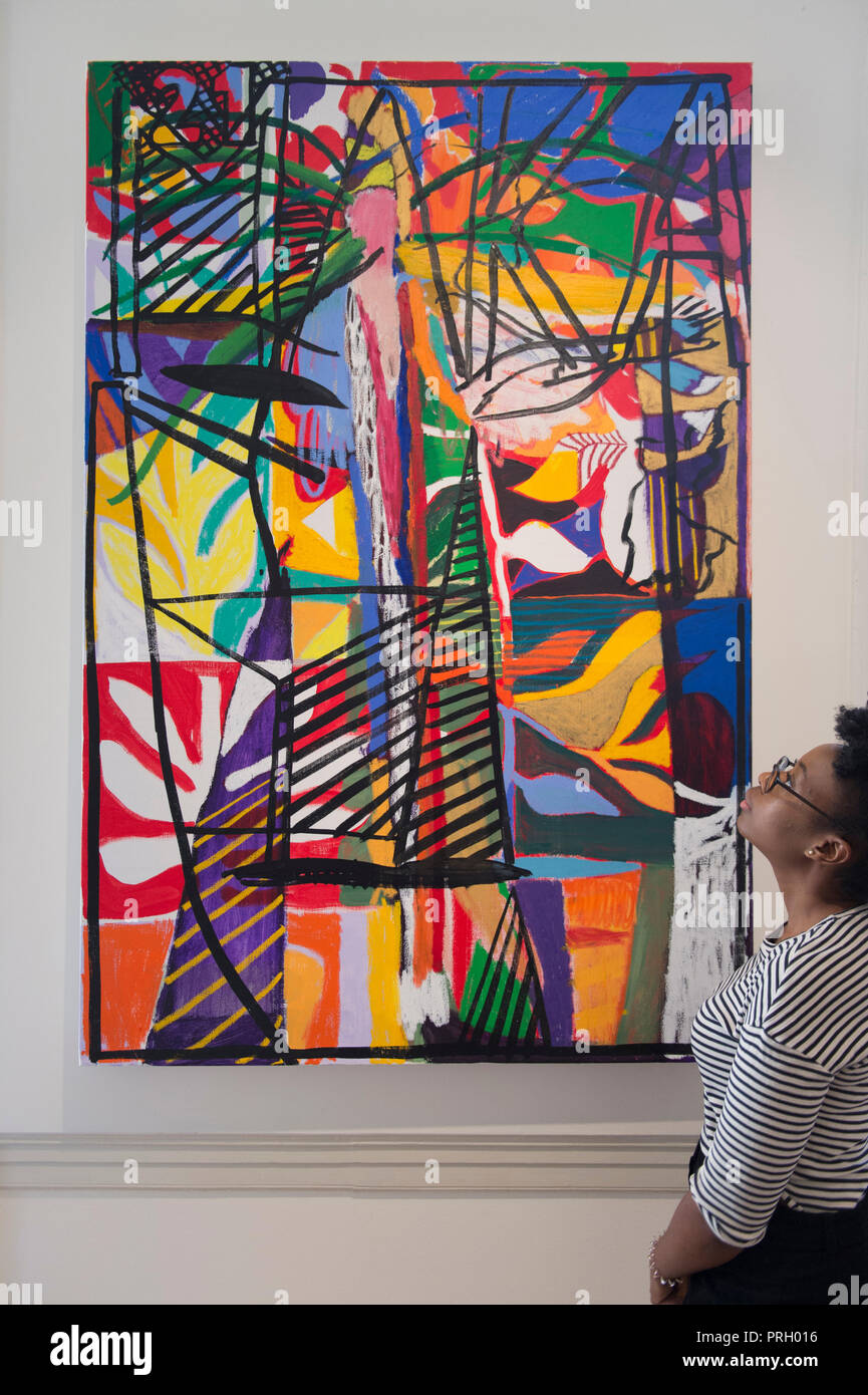 Somerset House, London, UK. 3 October, 2018. 1-54 Contemporary African Art Fair opens 4-7 October 2018. Image: Francisco Vidal, Non-alligned Movements 21, 2018. Tyburn Gallery. Credit: Malcolm Park/Alamy Live News. Stock Photo