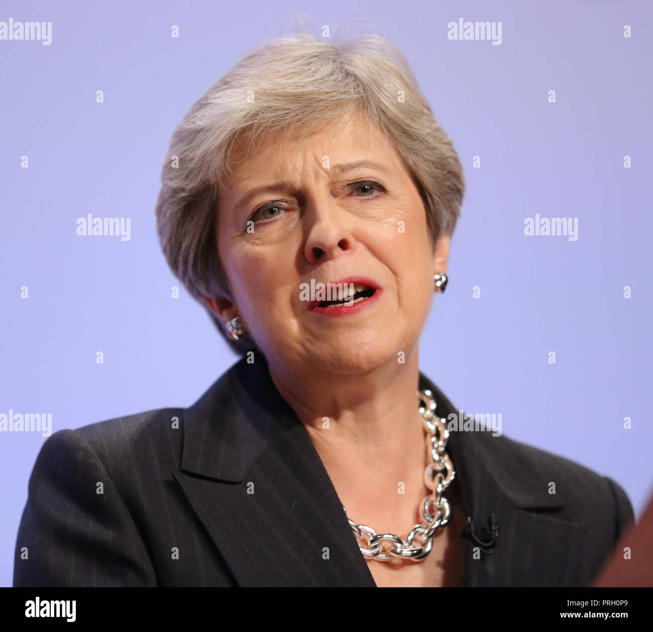 Birmingham, UK. 3rd Oct 2018. Theresa May Mp Prime Minister & Conservative Party Leader Conservative Party Conference 2018 The Icc, Birmingham, England 03 October 2018 Addresses The Conservative Party Conference 2018 At The Icc, Birmingham, England Credit: Allstar Picture Library/Alamy Live News Stock Photo