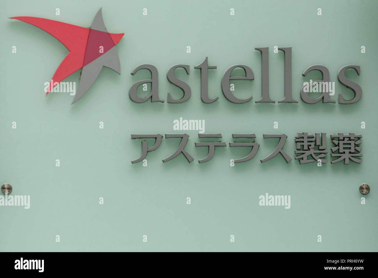 A signboard of Astellas Pharma Inc. on display outside its building in Tokyo on October 3, 2018, Japan. Credit: Rodrigo Reyes Marin/AFLO/Alamy Live News Stock Photo