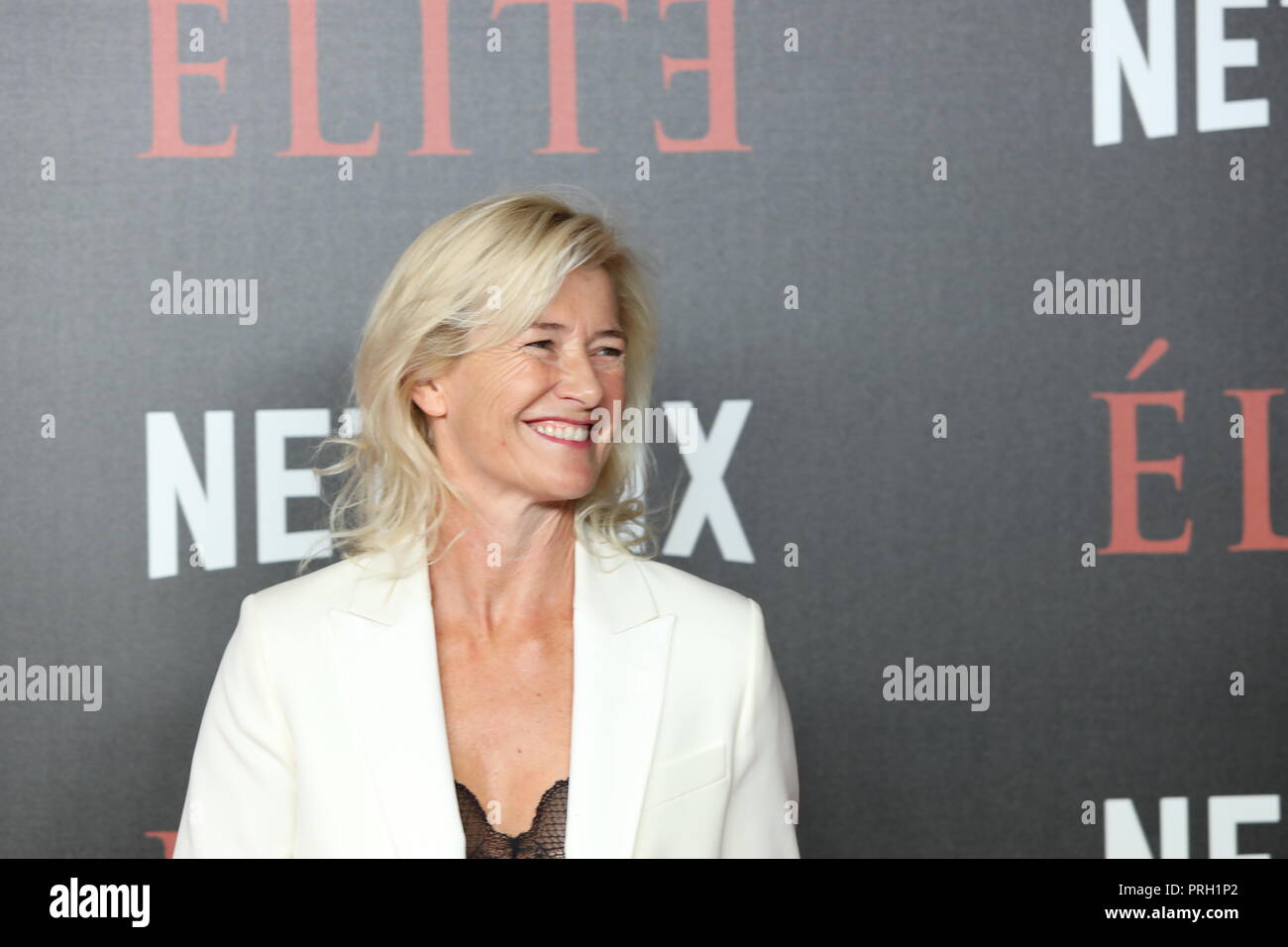 Madrid, Spain. 2nd Oct 2018. Spanish actress, ANA DUATO. Premiere of the ƒlite series, which premieres Netflix -it is its second Spanish original series- this Friday, October 5, was directed by Ram—n Salazar and Dani de la Orden on Oct 2, 2018 in Madrid, Spain Credit: Jesús Hellin/Alamy Live News Stock Photo