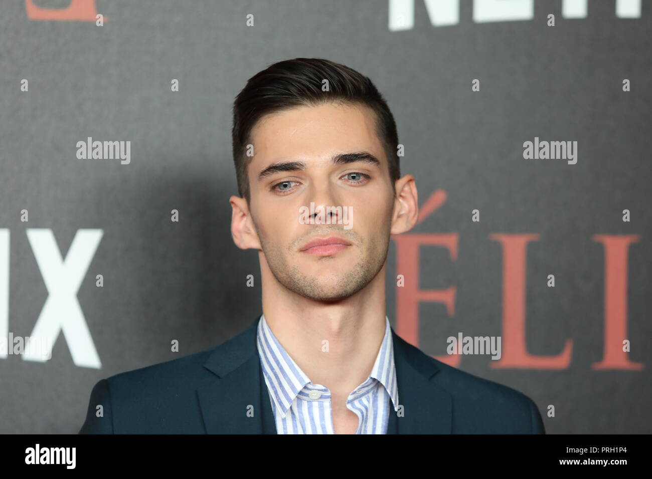 Madrid, Spain. 2nd Oct 2018. Actor ALVARO RICO attends 'Elite' premiere at Reina Sofia Museum. Premiere of the ƒlite series, which premieres Netflix -it is its second Spanish original series- this Friday, October 5, was directed by Ram—n Salazar and Dani de la Orden on Oct 2, 2018 in Madrid, Spain Credit: Jesús Hellin/Alamy Live News Stock Photo
