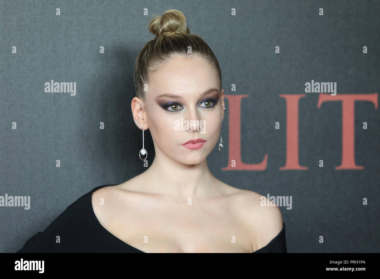 Madrid, Spain. 2nd Oct 2018. Actress ESTER EXPOSITO attends 'Elite'  premiere at Reina Sofia Museum. Premiere of the ƒlite series, which  premieres Netflix -it is its second Spanish original series- this Friday,