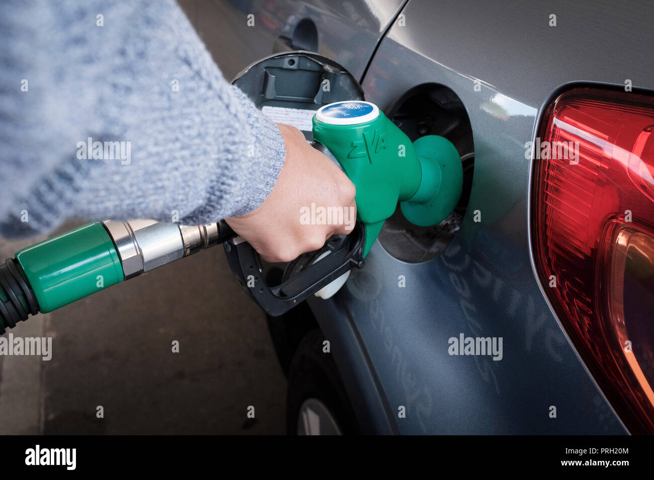 London,UK-Filling the car tank at petrol station Stock Photo