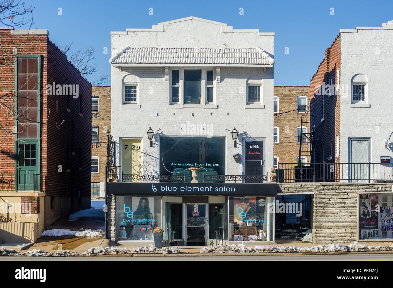 Commercial buildings in downtown Clayton Stock Photo Alamy