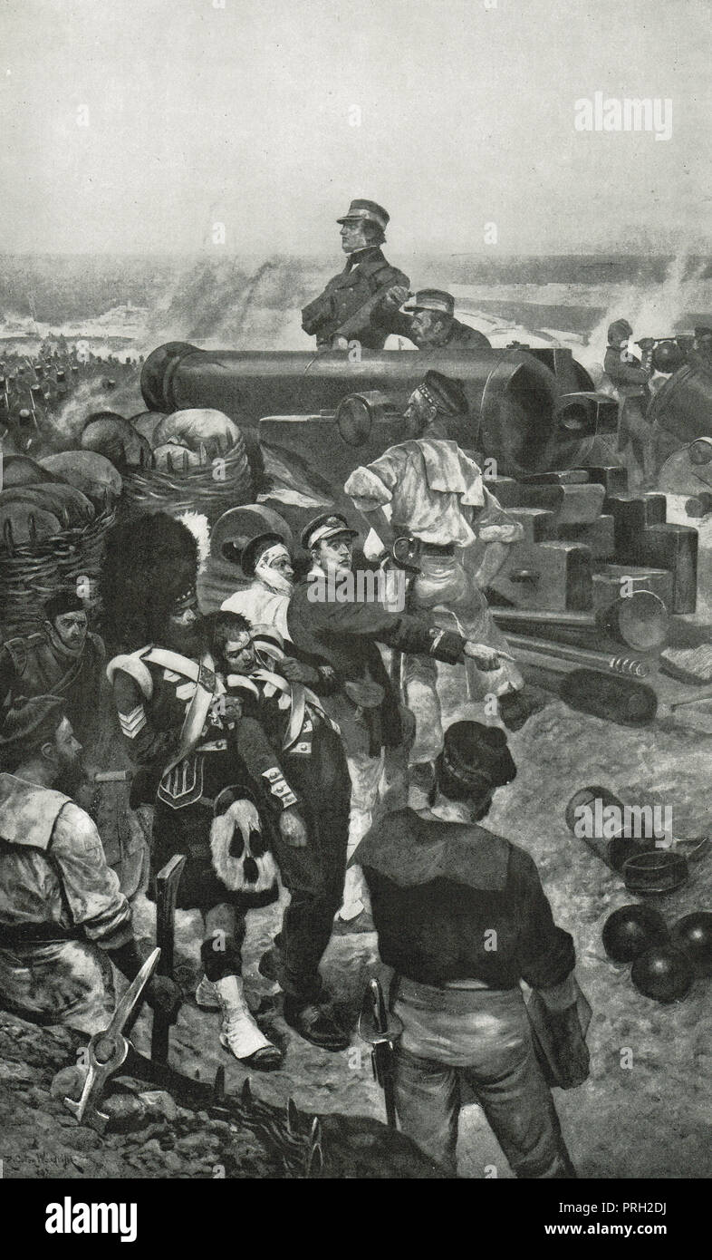 Naval brigade at the Siege of Sevastopol, the Crimean war, 1854-55 Stock Photo