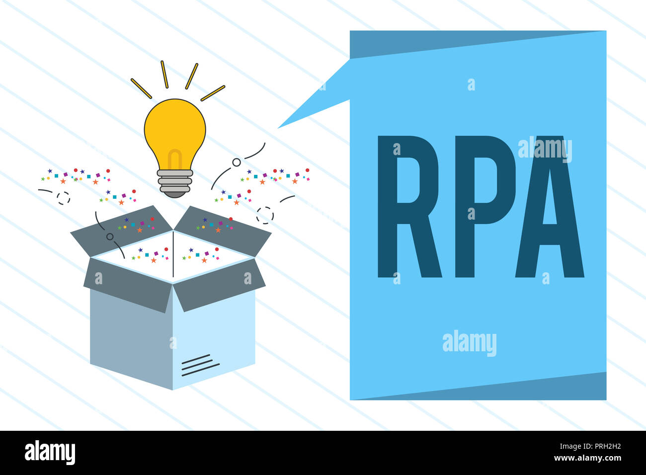Word writing text Rpa. Business concept for The use of software with ...