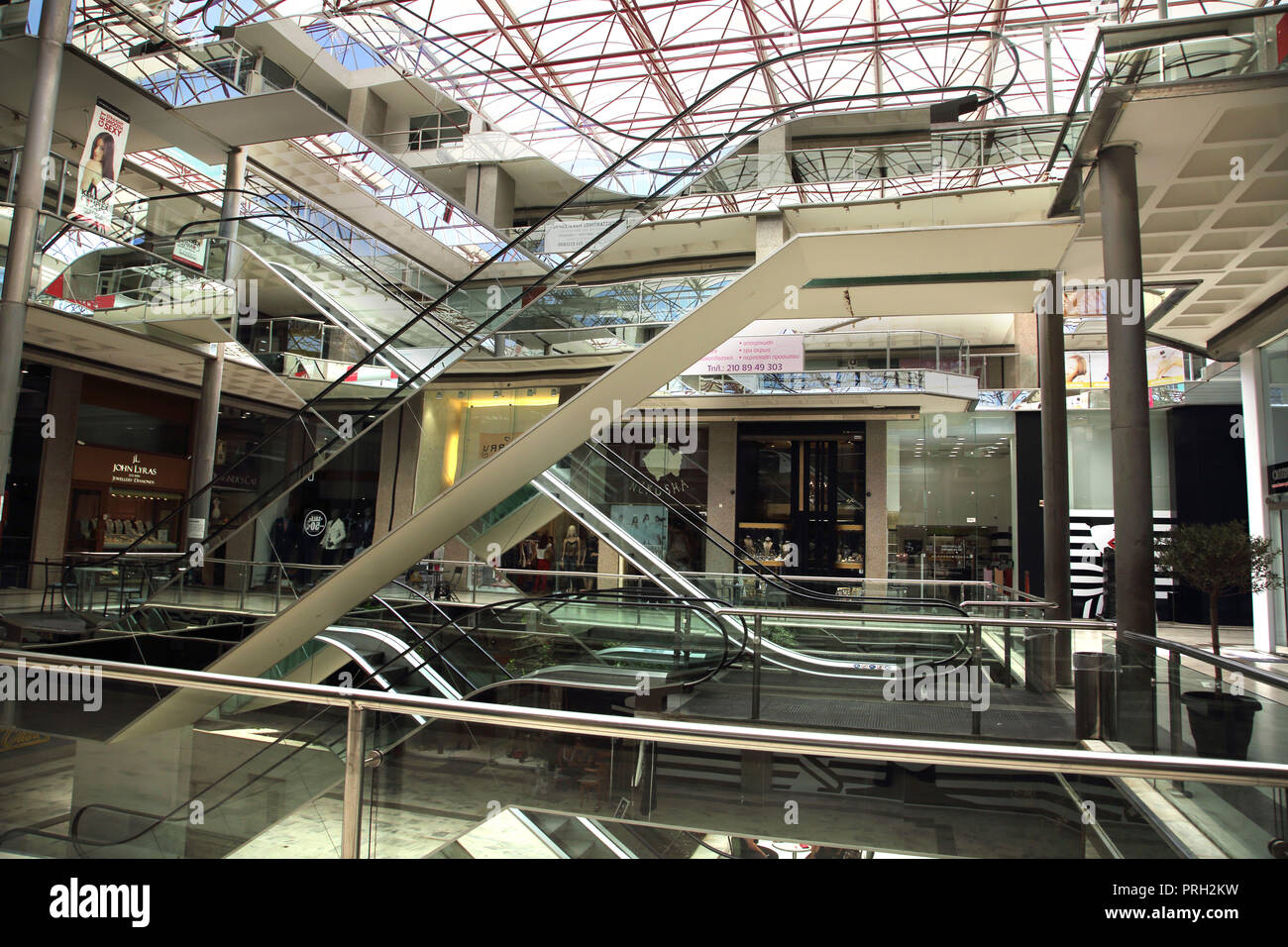 Glyfada Athens Greece Interior of Shopping Centre Stock Photo Alamy