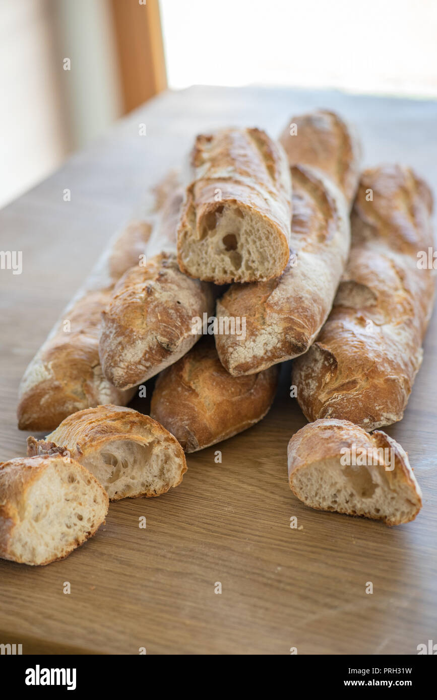 Typical French bread, baguettes Stock Photo Alamy