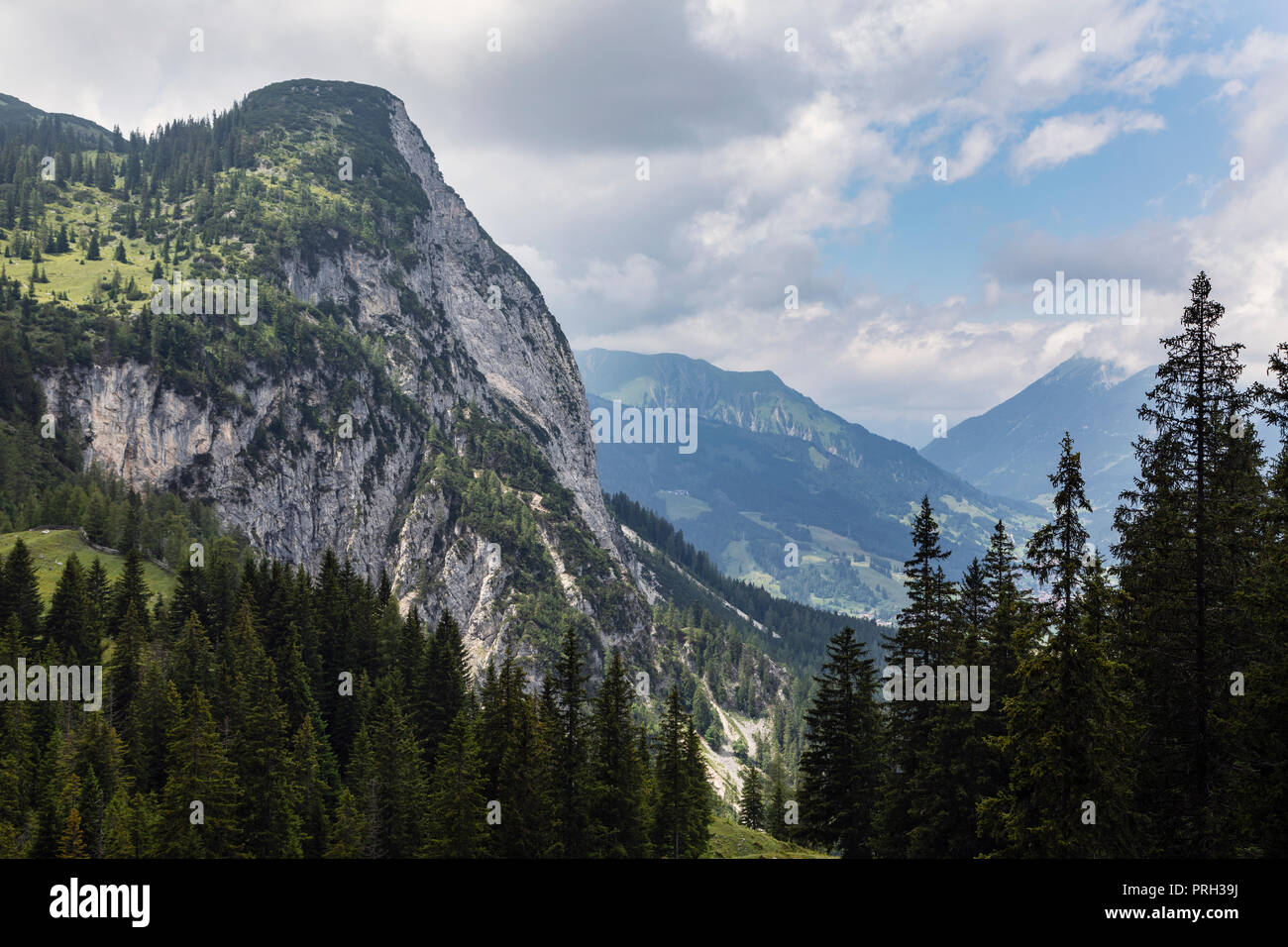 View from the trail to Seebensee, Ehrwald, Austria Stock Photo