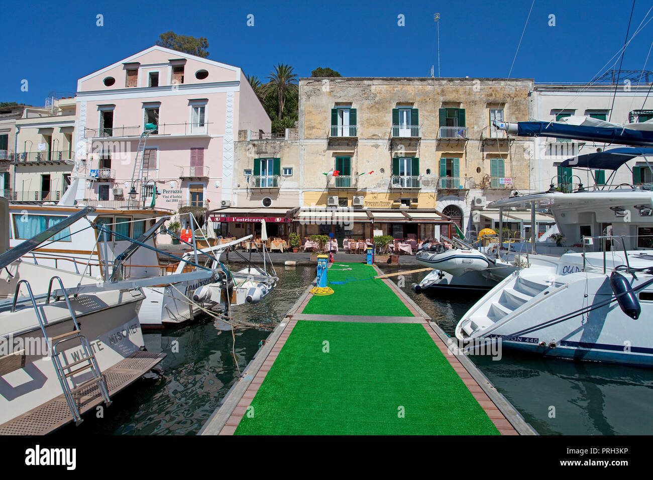 Yachts at harbour of Ischia Porto, Ischia island, Gulf of Neapel, Italy Stock Photo