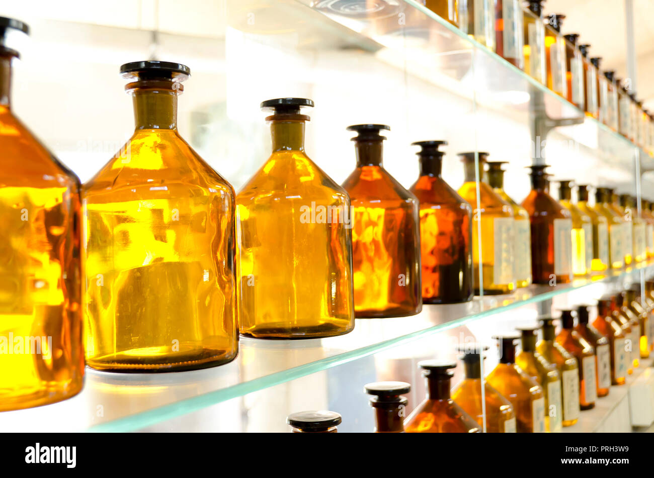 antique amber medicine bottles Stock Photo Alamy