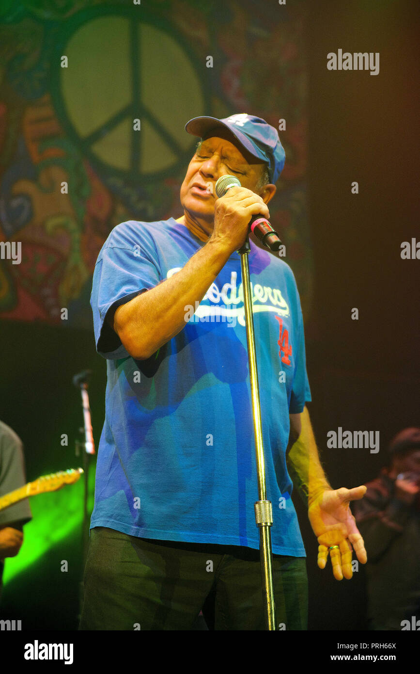 Topeka, Kansas USA, September 17, 2014 Cheech Marin at the concert tonight at the Topeka Expo Center.  Cheech & Chong are a Grammy Award–winning comedy duo consisting of Richard 'Cheech' Marin and Tommy Chong who found a wide audience in the 1970s and 1980s for their films and stand-up routines, which were based on the hippie and free love era, and especially drug and counterculture movements, most notably their love for cannabis. Credit: Mark Reinstein / MediaPunch Stock Photo