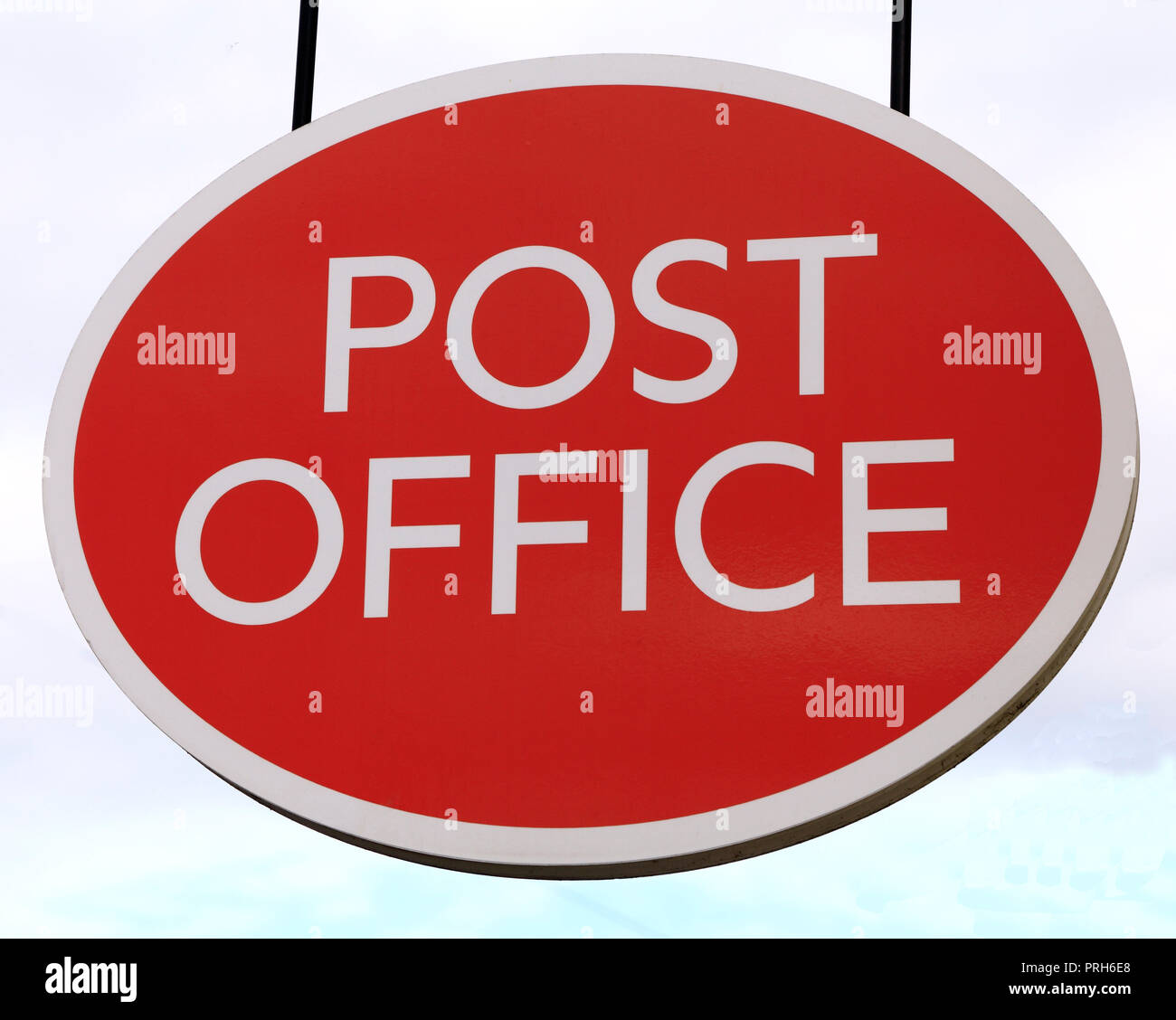 Post Office, shop, sign, logo, postal service, England, UK Stock Photo