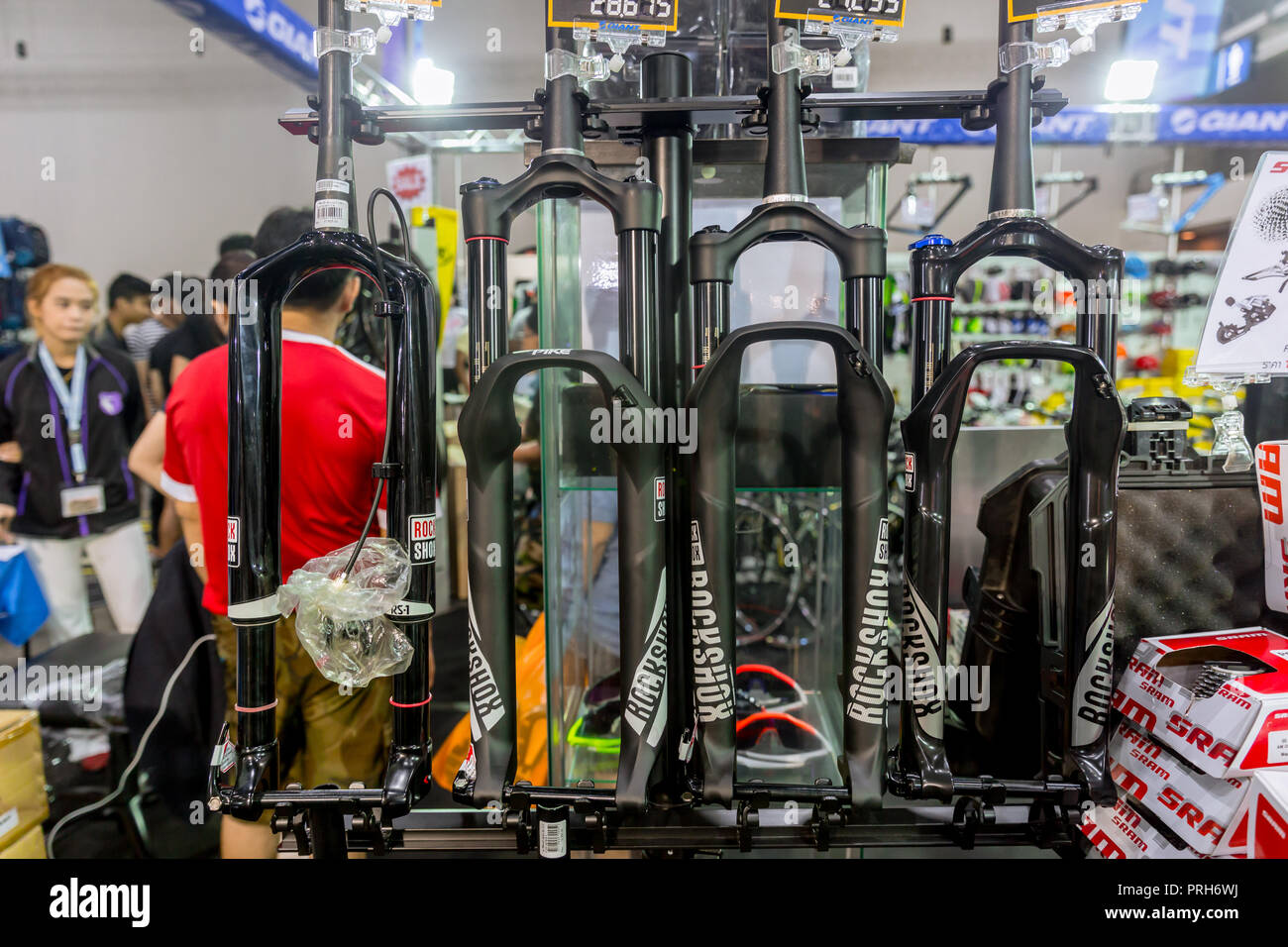 RockShox American bicycle suspensions manufacturer booth with promotion ...