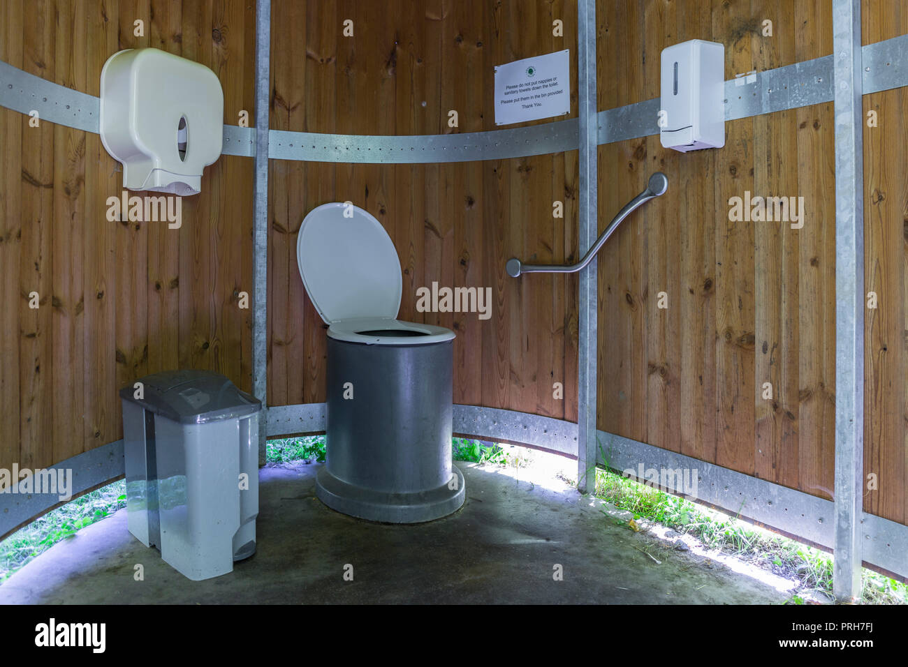 Green waterless toilet Stock Photo Alamy