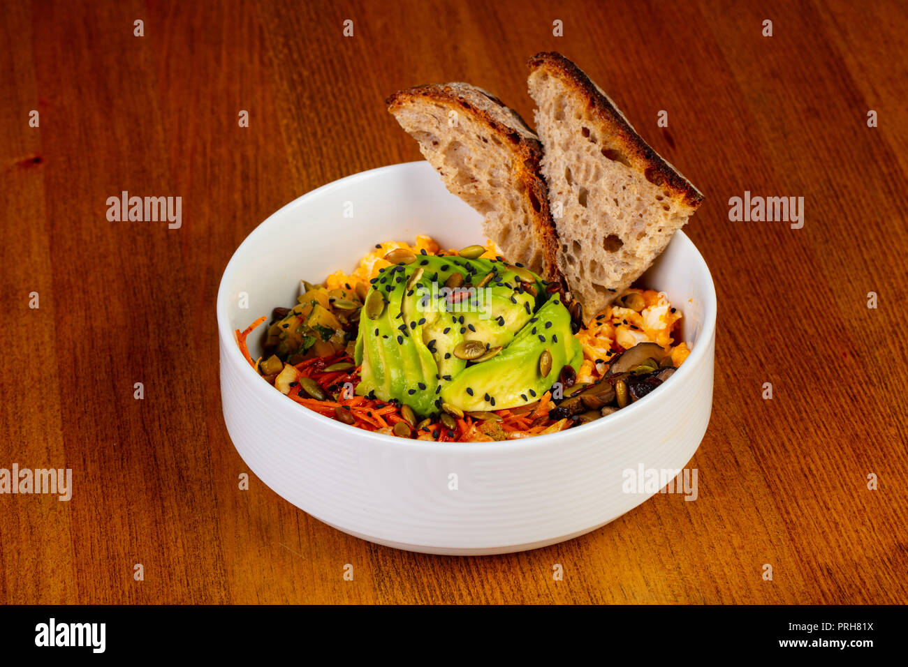 Breakfast with egg and avocado Stock Photo - Alamy