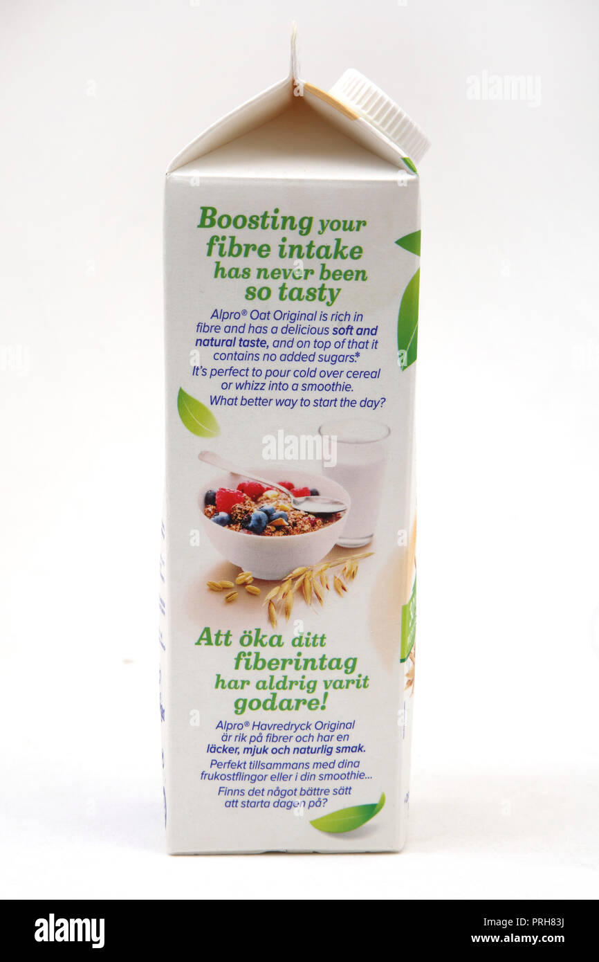 Alpro Oat Original Alternative to Milk Stock Photo Alamy