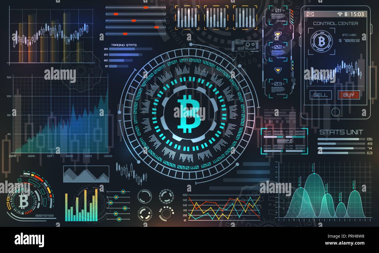Bitcoin with HUD Elements, BTC, Bit Coin, Virtual Money, Crypto Currency  Stock Vector Image & Art - Alamy