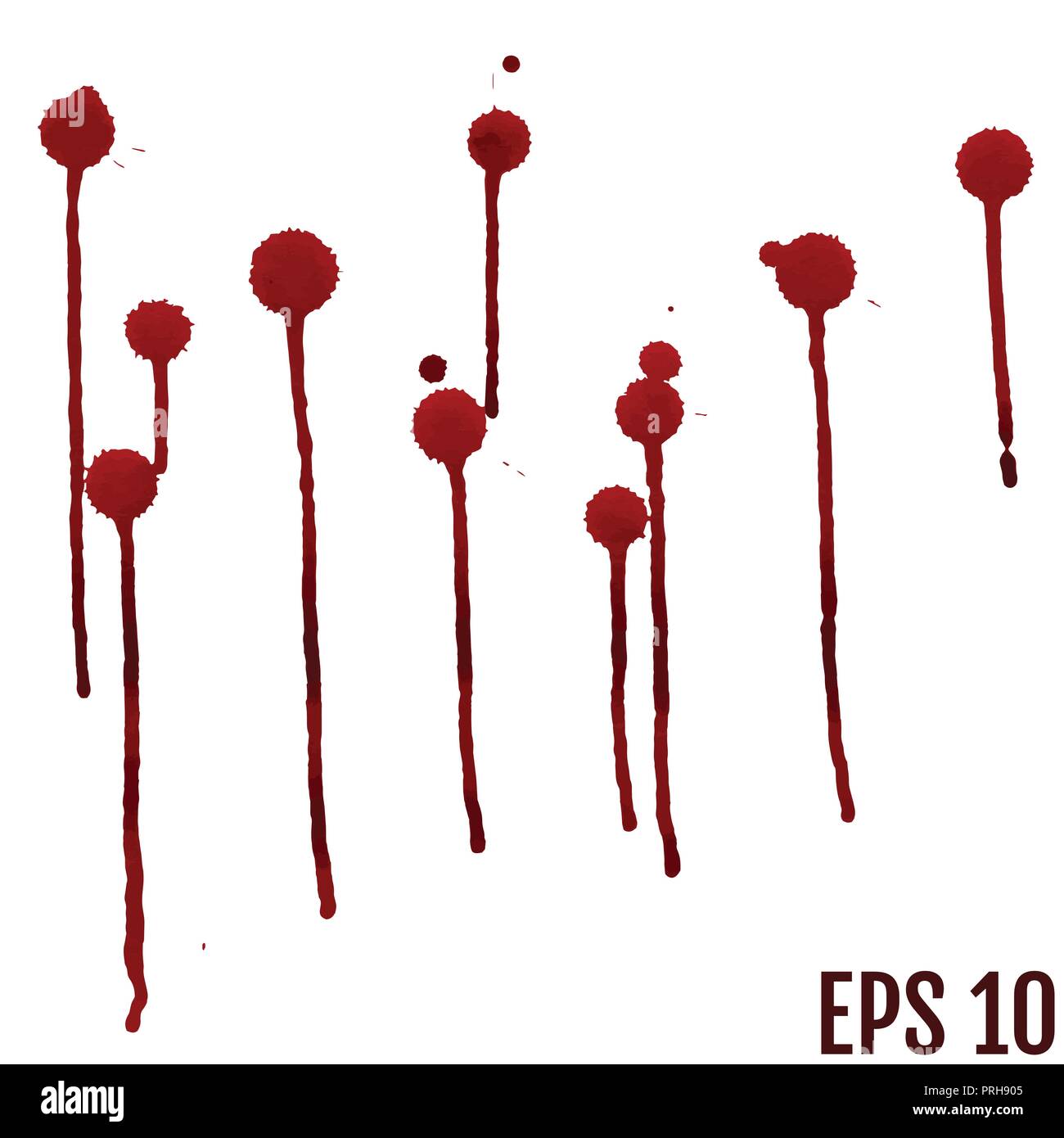 Blood isolated on white, Halloween concept. Vector illustration Stock