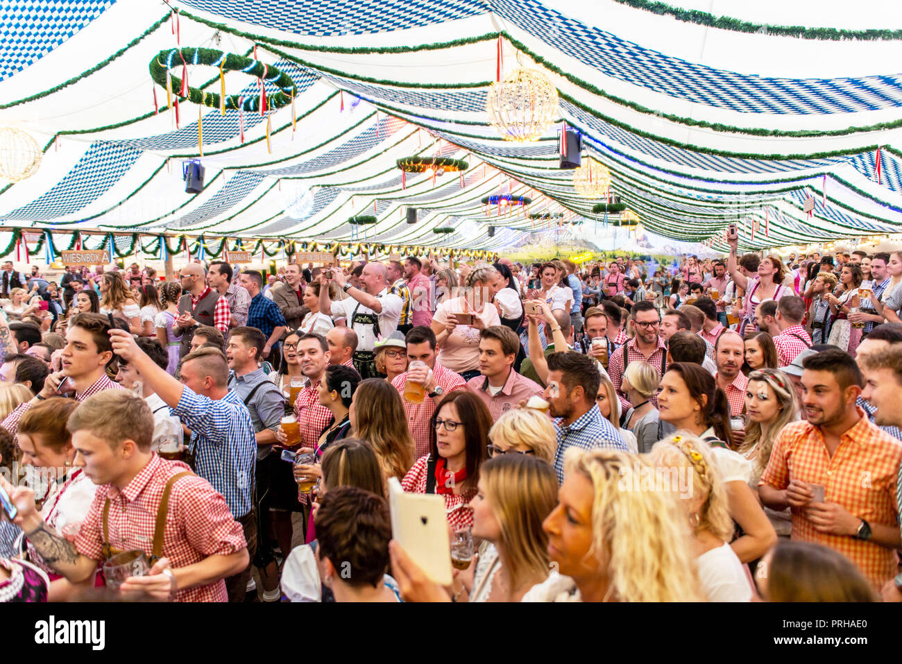 Koblenz Germany 26.09.2018 people party at Oktoberfest in europe