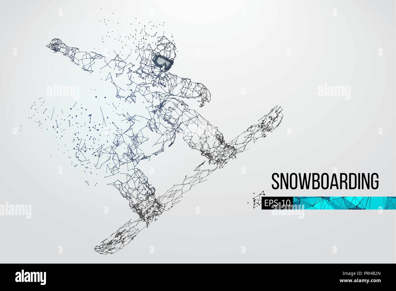 Silhouette of a snowboarder jumping isolated. Vector illustration Stock Vector