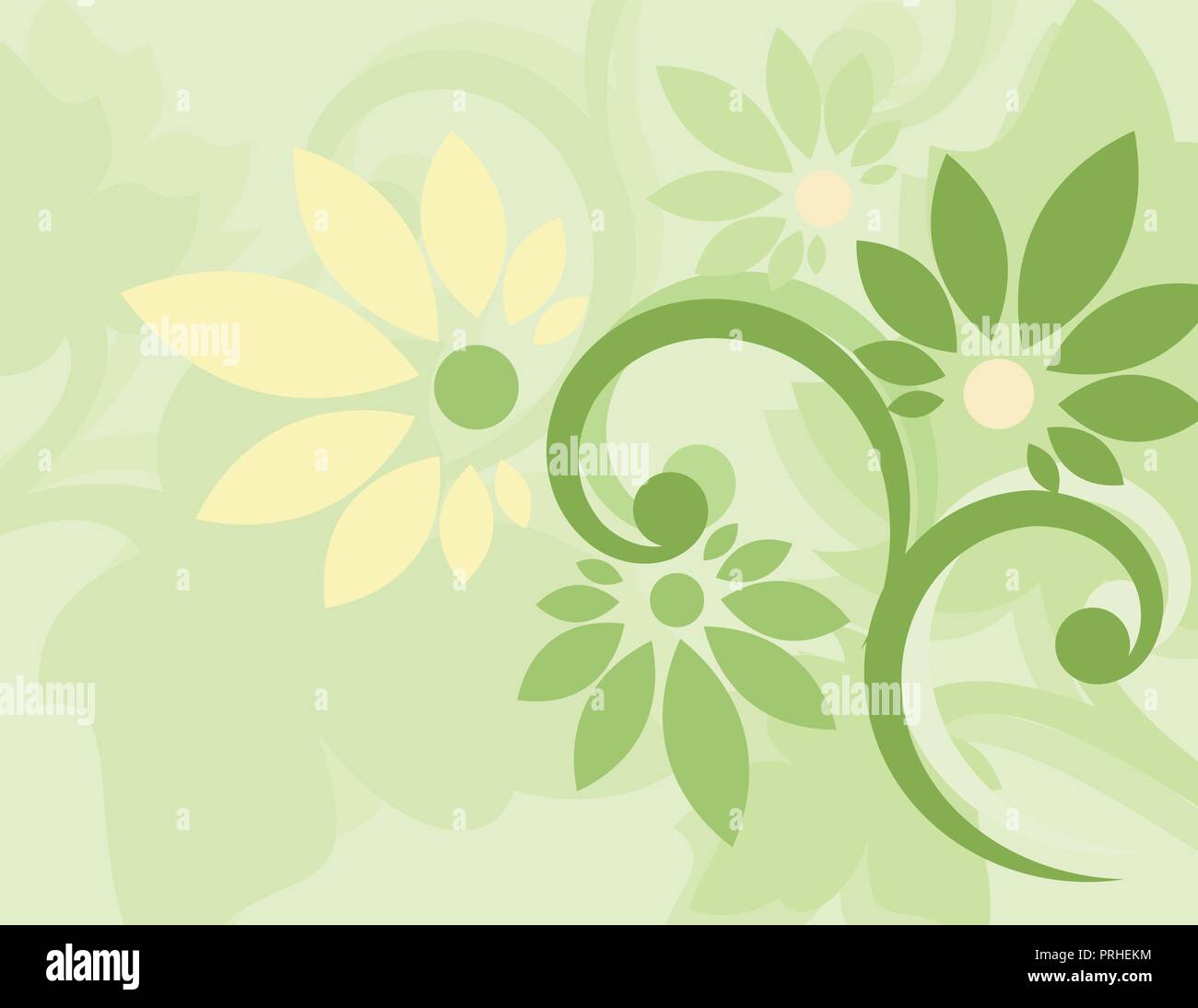 Seamless green floral wallpaper Stock Vector