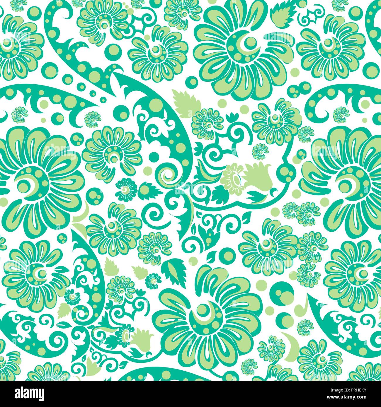 Seamless green floral wallpaper Stock Vector Image & Art Alamy