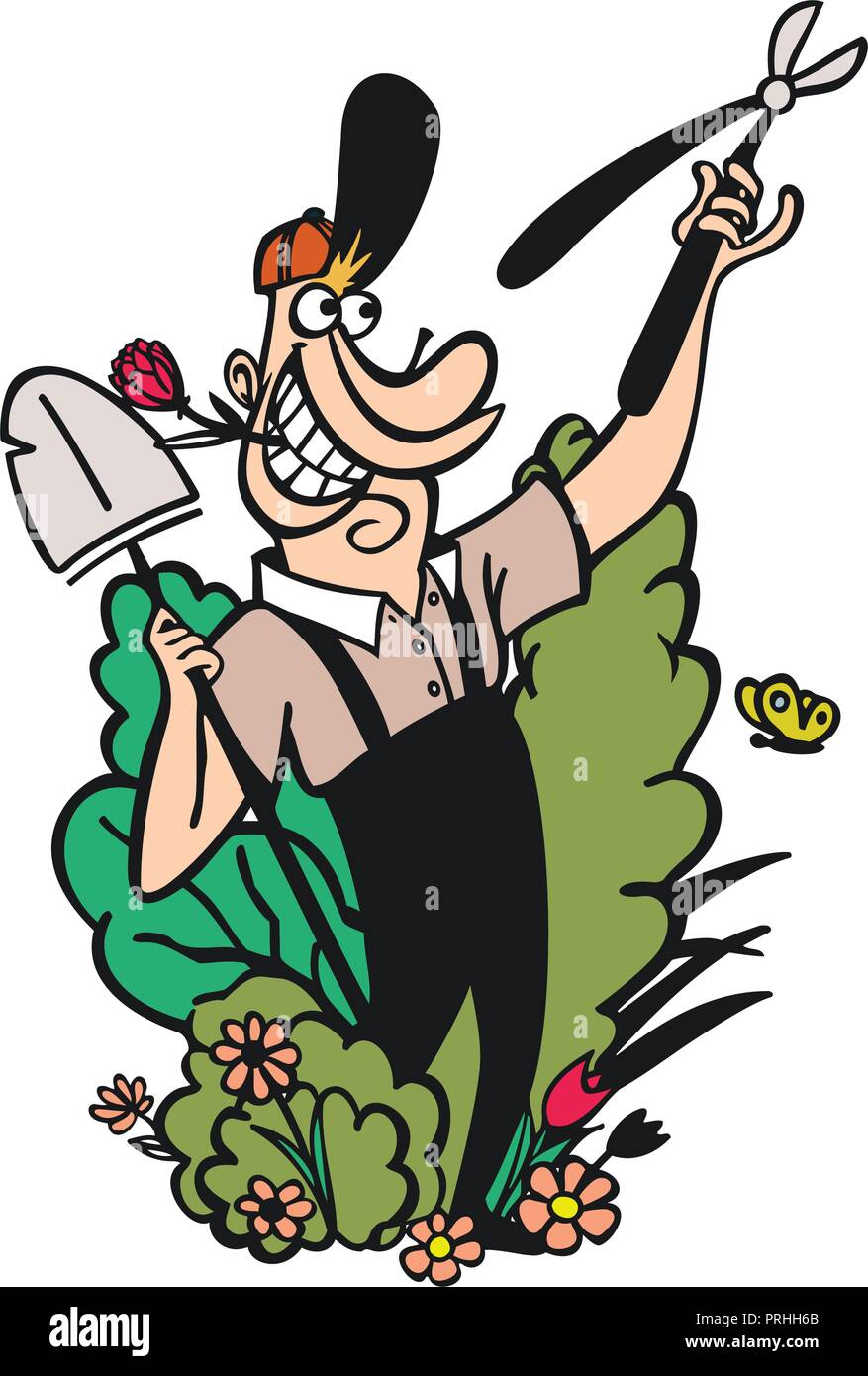 gardening cartoon characters vector