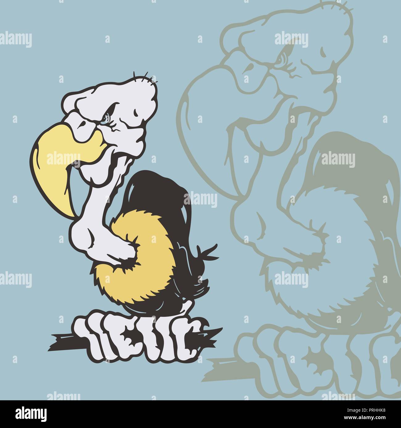 cartoon evil bird. cartoon character Vector Illustration Stock Vector