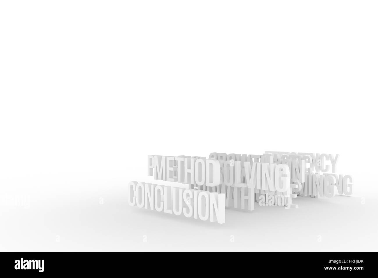 Method & conclusion, business conceptual gray or black & white B&W 3D