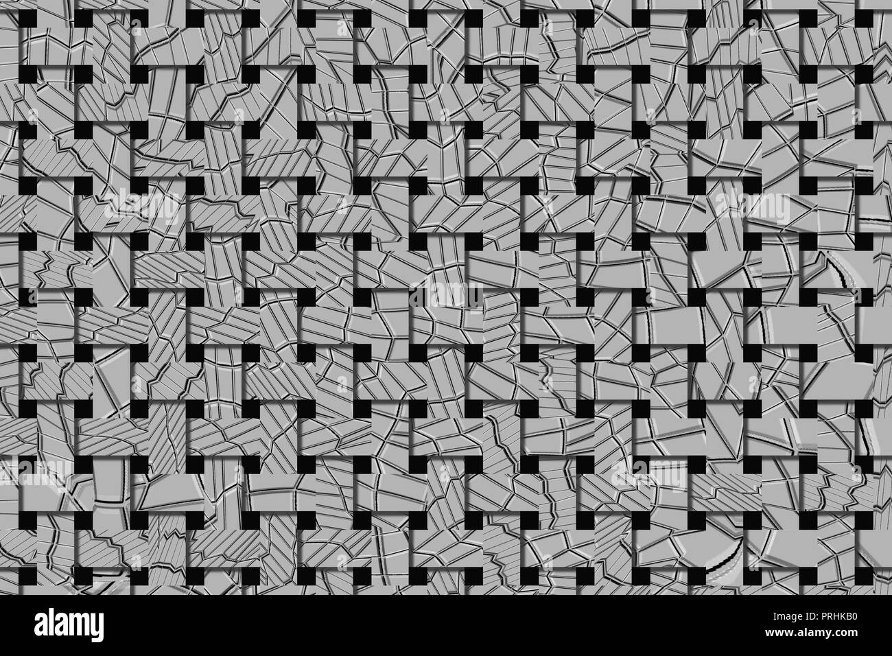 Background or backdrop, woven mat pattern black & white rattan, good for design texture Stock