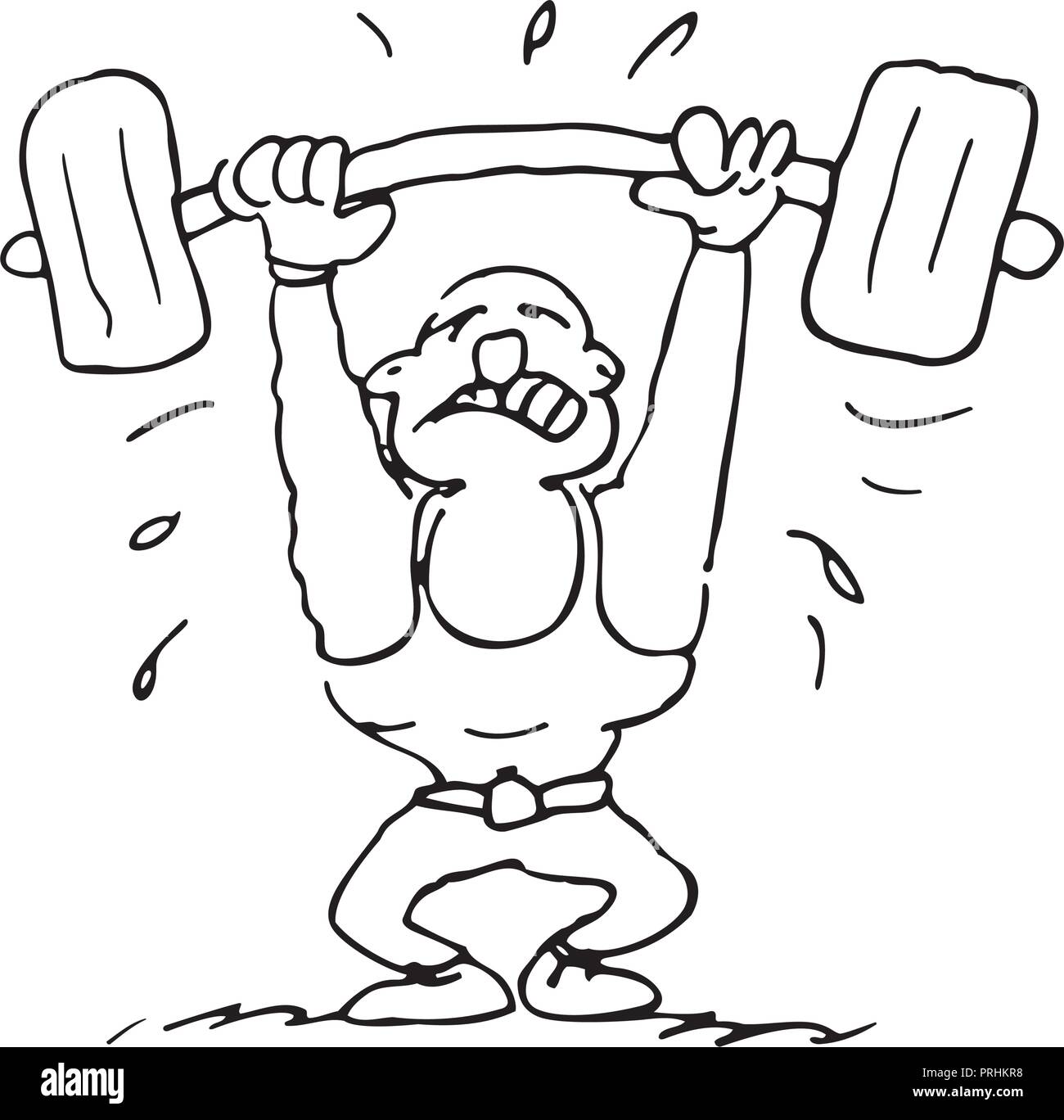 funny fitness guy cartoon. outlined cartoon handrawn sketch illustration  vector Stock Vector Image & Art - Alamy