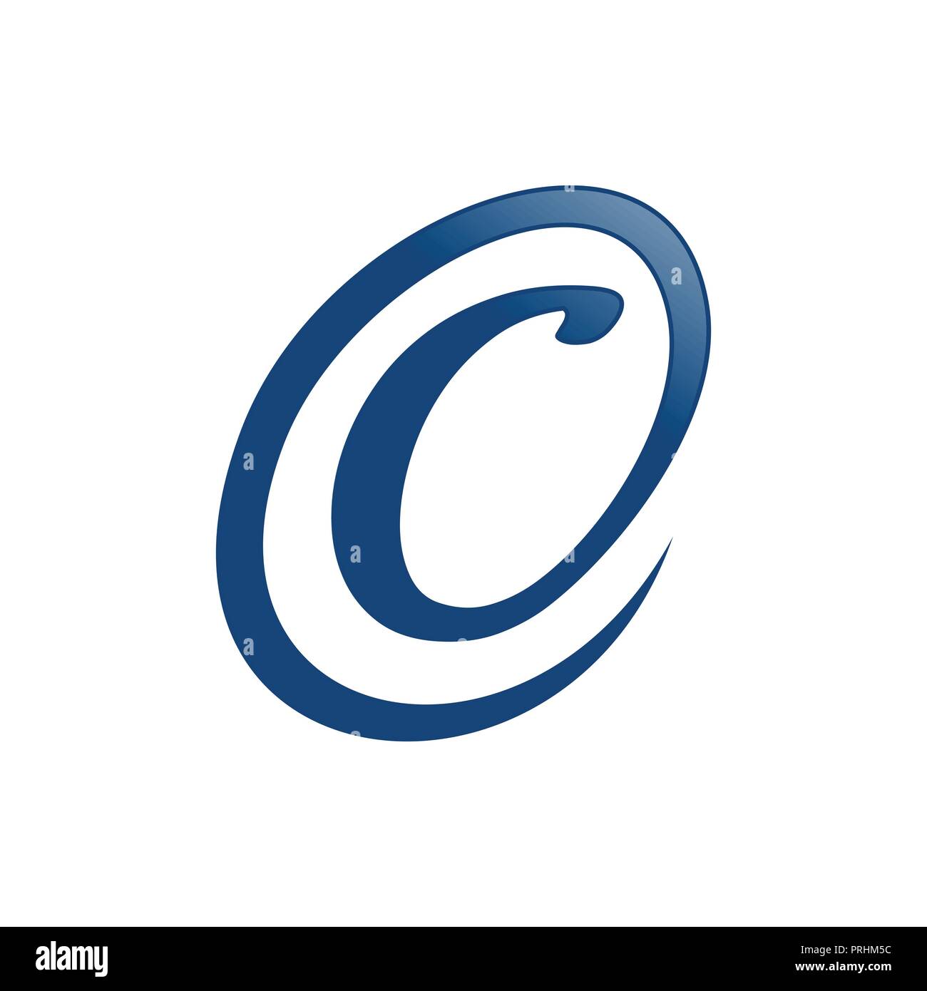Initial C Circle Blue Lettermark Vector Symbol Graphic Logo Design Template Stock Vector