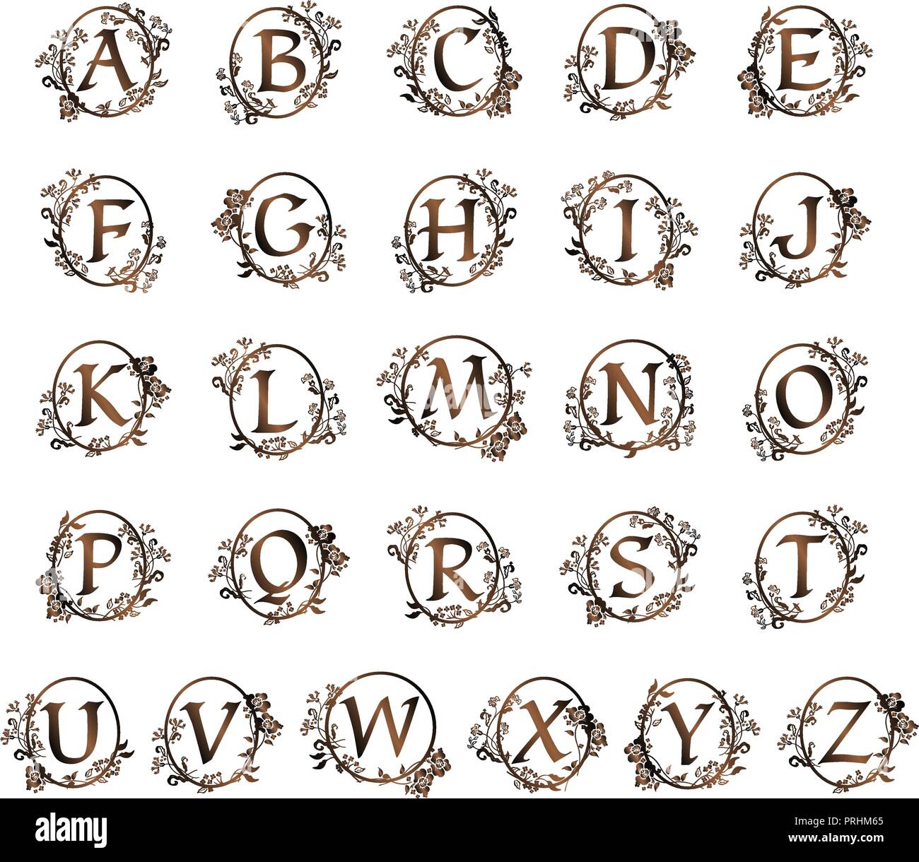 ornamental letter alphabet / vintage/ vector illustration Stock Vector  Image & Art - Alamy