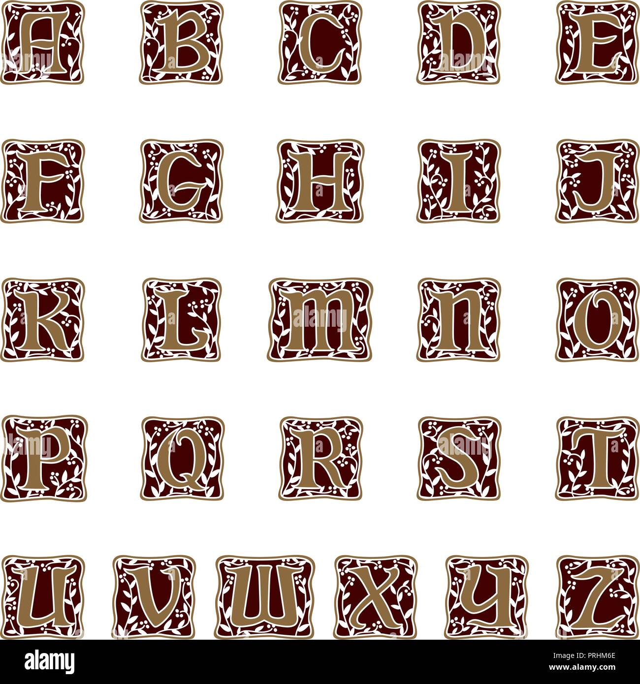 ornamental letter alphabet / vintage/ vector illustration Stock Vector