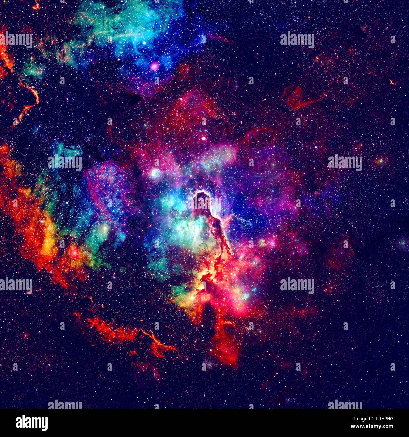 Colorful galaxy in outer space. Elements of this image furnished by NASA. Stock Photo