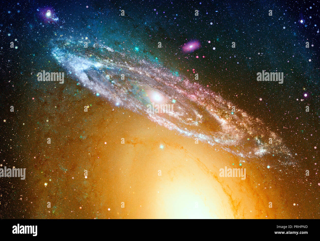 Shining spiral galaxy Stock Photo - Alamy