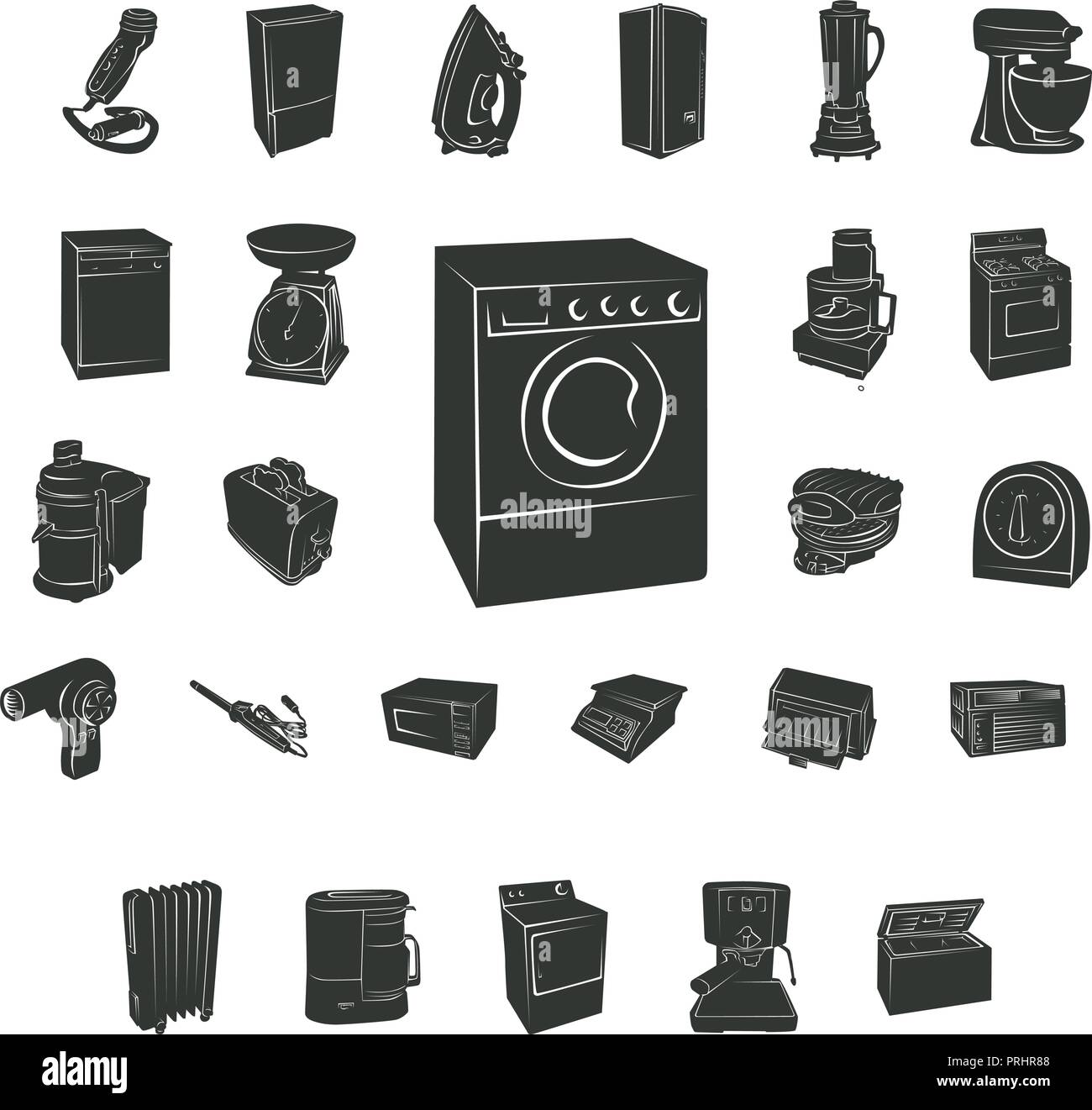 home electronic silhouette. Vector Illustration.. Collection set Stock