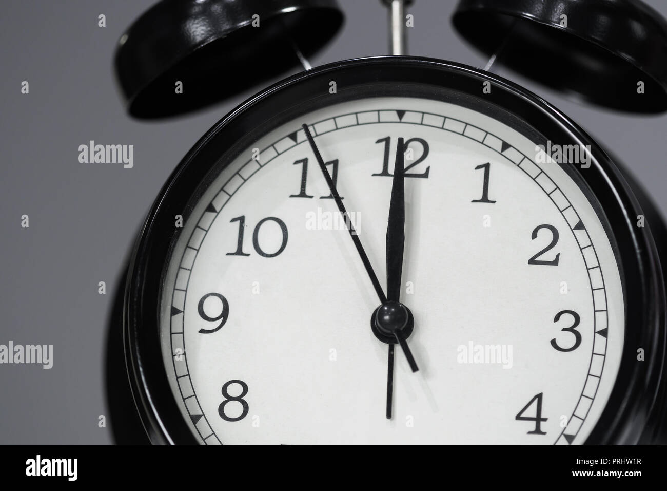 Clock face showing midnight midday hires stock photography and images