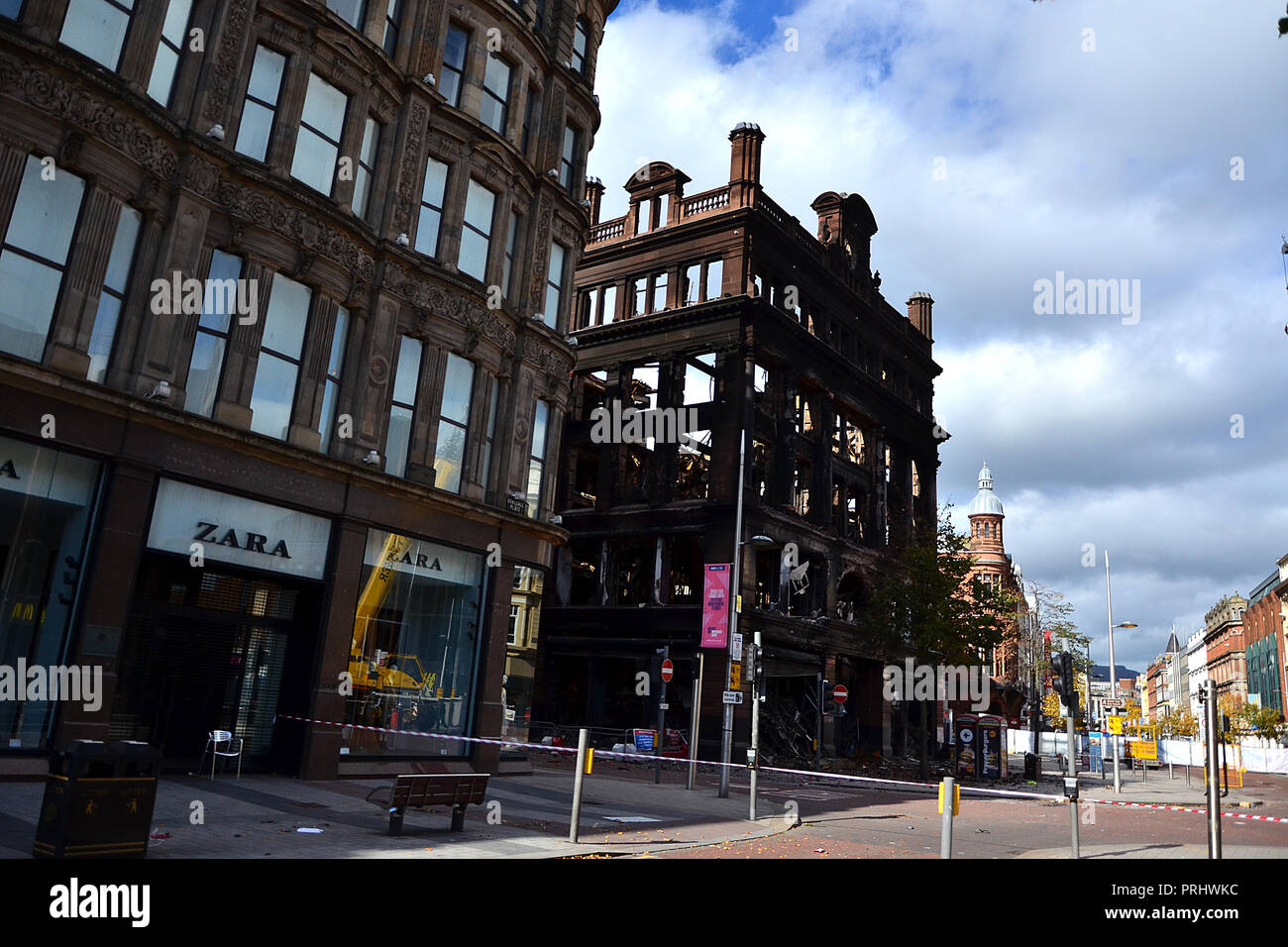 shop fire, commercial building fire, the Bank Buildings, Belfast Stock