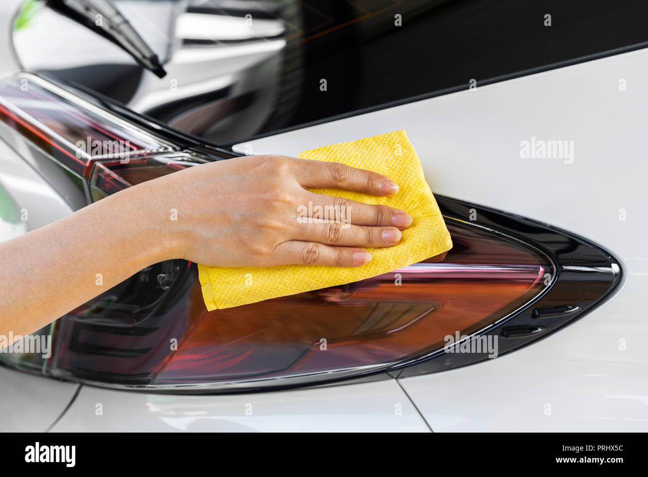 Hand cleaning a car hires stock photography and images Alamy