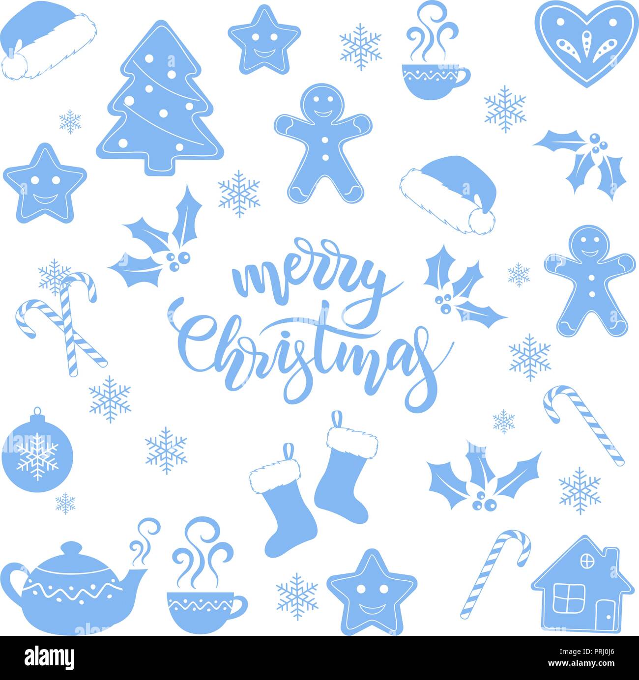 Merry Christmas brush calligraphy Stock Vector