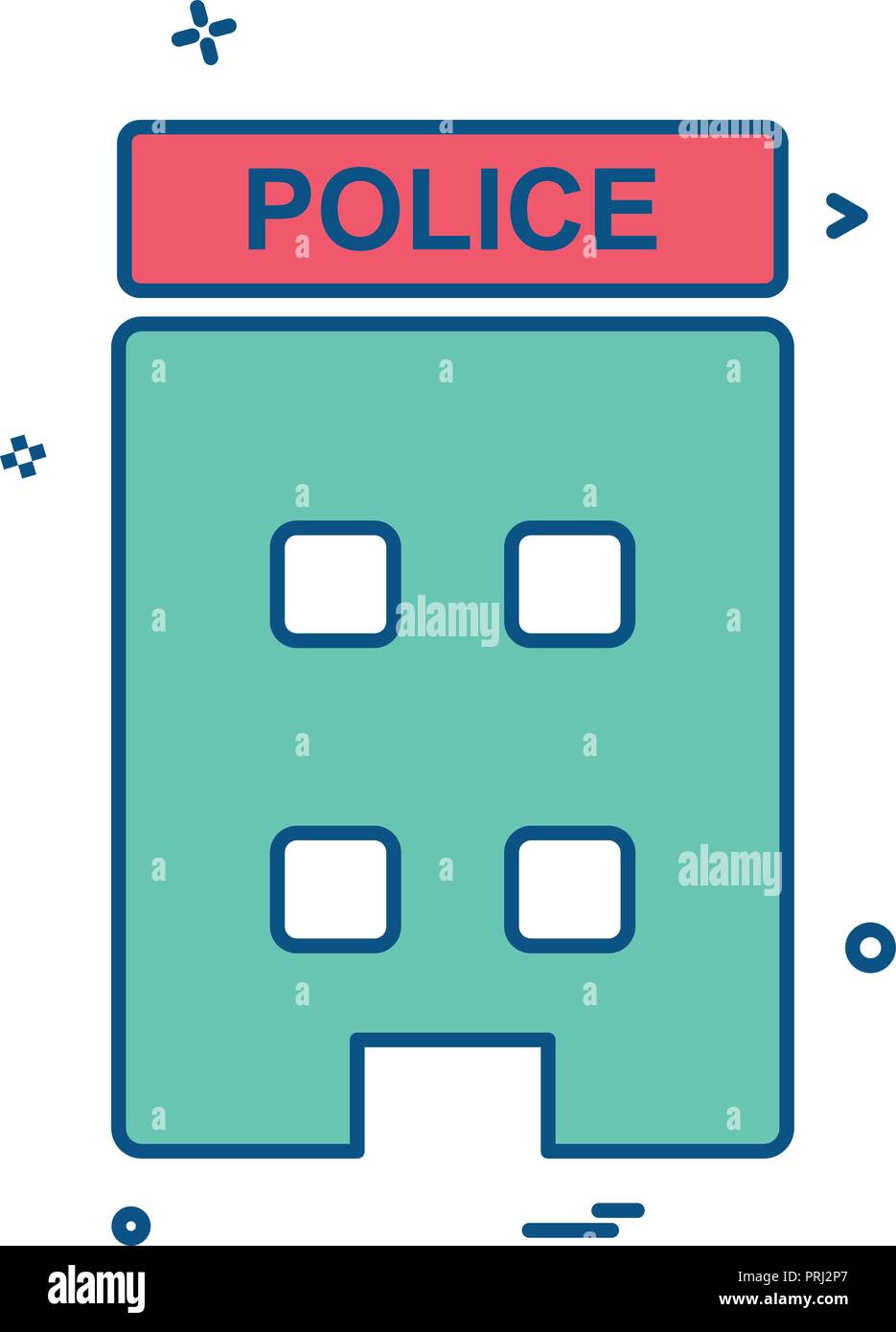 building police station icon vector design Stock Vector